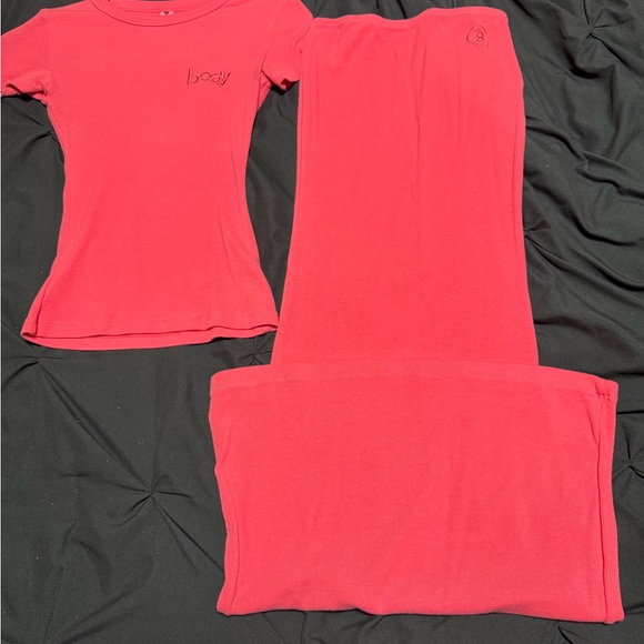 Pink Ribbed Maxi Set (M) - Picture 1 of 8